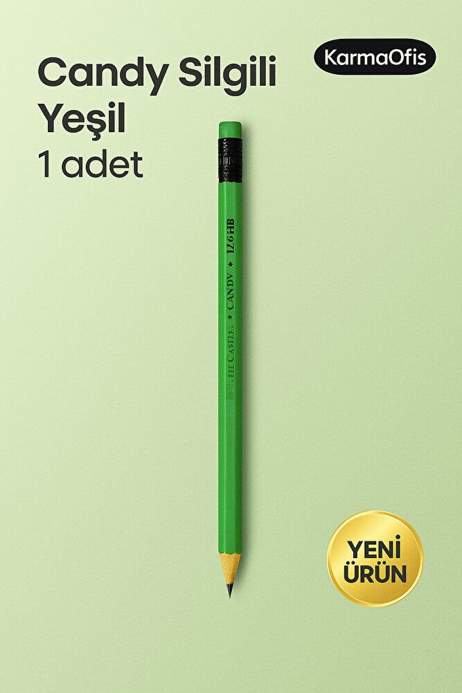 Candy Silgili Kurşun Kalem Yeşil - 1 Adet