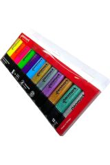 Fosforlu Kalem 12 Li Asetat Karışık Renk 6 Neon 6 Simli