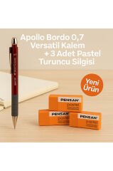 Apollo Beyaz 0.7 Versatil Kalem + 3 Adet Beyaz Silgi