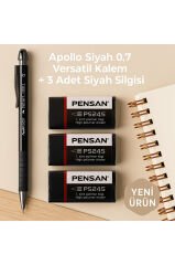 Apollo Beyaz 0.7 Versatil Kalem + 3 Adet Beyaz Silgi