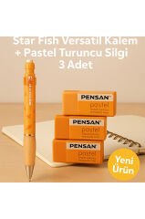 Natural Mavi Versatil Kalem + Pastel Mavi Silgi 3 Adet