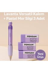 Natural Mavi Versatil Kalem + Pastel Mavi Silgi 3 Adet