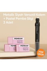 Natural Mavi Versatil Kalem + Pastel Mavi Silgi 3 Adet