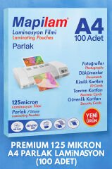 Premium 125 Mikron A4 Parlak Laminasyon (100 Adet)