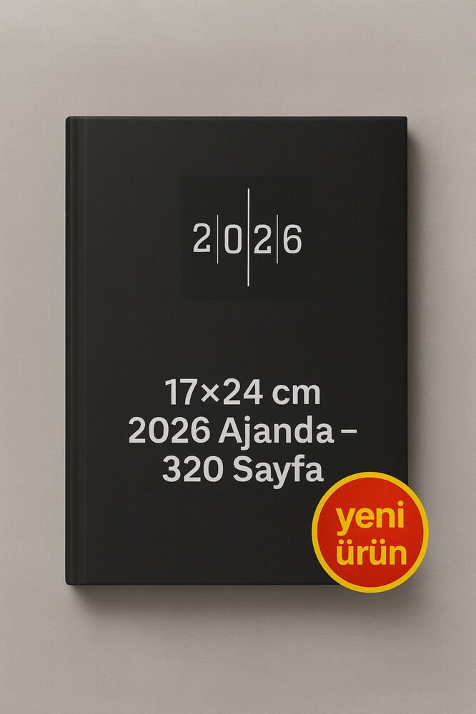 Cilt Bezli Siyah Ajanda 17×24 cm – 320 Sayfa, Günlük Planlayıcı, Ofis & Okul Kullanımı