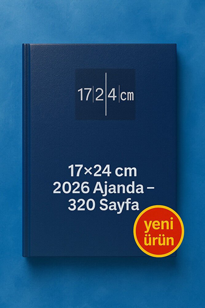 Cilt Bezli Lacivert Ajanda 17×24 cm – 320 Sayfa, Günlük Planlayıcı, Ofis & Okul Kullanımı