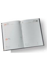 Cilt Bezli Lacivert Ajanda 17×24 cm – 320 Sayfa, Günlük Planlayıcı, Ofis & Okul Kullanımı